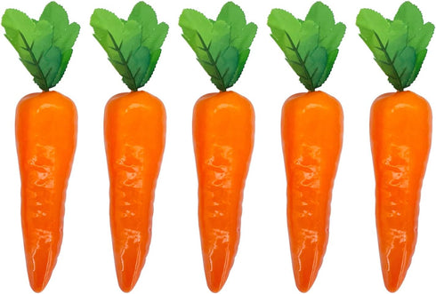 Lorigun 5 Pcs Simulation Carrots, Artificial Vegetables for Home and Kitchen Decorations