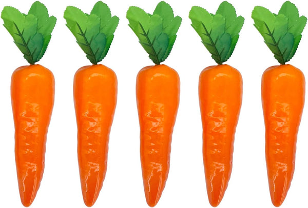 Lorigun 5 Pcs Simulation Carrots, Artificial Vegetables for Home and Kitchen Decorations