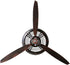 29.526.4 inches Metal Wall Decor Art Antique Airplane Propeller Aviation Wall Clock for Living Room Bedroom Rustic Wall
