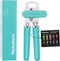 Manual Can Opener, 10 Colors, Heavy Duty Handheld Stainless Steel, Smooth Edge, Easy Turn Knob, Aqua Sky