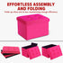 17x13x13in(ROSEO) LINMAGCO Storage Ottoman Folding Foot Stool Velvet Foot Rest with Padded Modern Ottoman with Storage