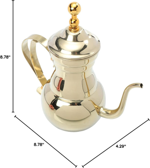 SHOWERORO Arabic Coffee Pot, Whistling Teakettle for Stovetop, Stainless Steel Hand Brewing Tea Pot