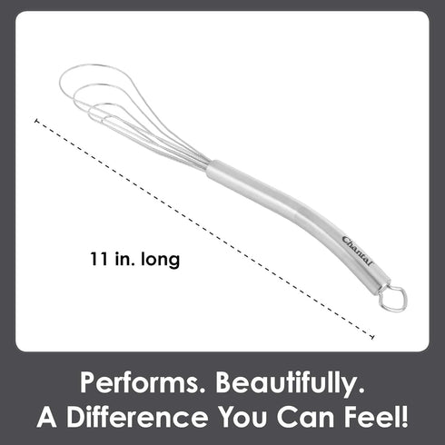 Chantal Flat Whisk Utensil, Small, 11 Inch, Polished Stainless Steel