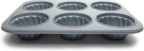 Fox Run Fluted Muffin Pan, Metallic, 14 x 10.5 x 2 inches