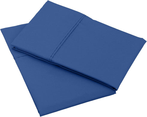 Amazon Basics 400 Thread Count Cotton Pillow Cases, King, Navy - Set of 2, 40" L x 20" W, Pillows Not Included