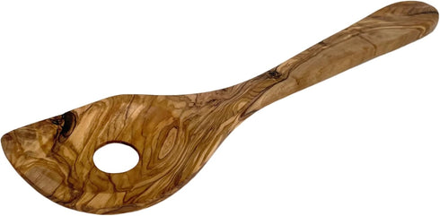 AramediA Olive Wood Risotto Spoon, Handcrafted 12.5" Wooden Cooking Utensil, Durable & Lightweight for Nonstick Cookware