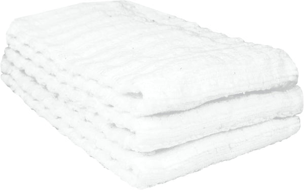 Ritz Royale Collection Kitchen Dish Cloth Set, 100% Combed Terry Cotton, 3-Pack, Solid White, 13-3/4" x 12"