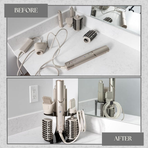 Blow Dryer Accessory Holder, Compatible with Shark FlexStyle, Wall Mounted or Countertop Organizer for Hair Dryer
