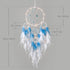 KHOYIME LED Light Up Dream Catcher Half Circle Moon Decor with Lights, Handmade Feather Dreamcatchers for Bedroom (Blue)