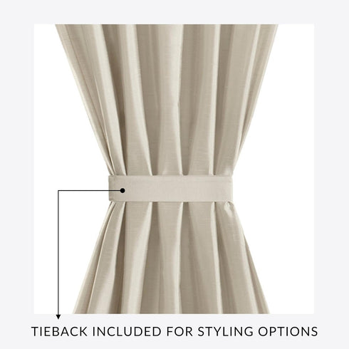 Elrene Home Fashions Colette Faux-Silk Side Door Window Panel - 28 in x 72 in, Ivory