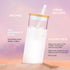 Tronco 20 oz Glass Tumbler with Lid and Straw, Reusable Iced Coffee Cup for Home and Office
