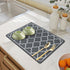 Absorbent 19"x 12" Dish Drying Mats for Baby Bottle Dish Rack, Coffee