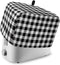 Black and White Checkered Toaster Cover 4 Slice, Large Kitchen Appliance Covers, Farmhouse Buffalo Plaid with Loop,
