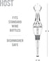 HOST TILT Wine Aerator Pour Spout with Stand, Silicone and Plastic, Gray Set of 1