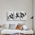 Creoate Black and White Wall Art Decor for Bedroom, 3 Pieces Abstract Lines Canvas Print Artwork for Living Room