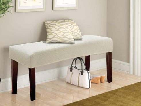 Stretch Jacquard Dining Bench Cover, Removable Washable Slipcover Protector for Bedroom, Kitchen, Hotel (Beige)