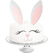 Easter Bunny Cake Topper with Eyelashes, Easter Party Cake Decoration Supplies for Birthday, Wedding, Baby Shower