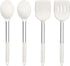 TeamFar Kitchen Utensils, 4 PCS Silicone Cooking Utensils with Stainless Steel Handle for Nonstick Cookware, Non-toxic