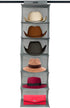 Boxy Concepts 6-Shelf Cowboy Hat Organizer Rack - 13in Wide X-Large Grey, Hat Rack for Wall Mount Hook & Loop