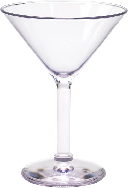 G.E.T. SW-1402-1-SAN-CL-EC Heavy-Duty Shatterproof Plastic Martini Glasses, 6 Ounce, Clear, Set of 4