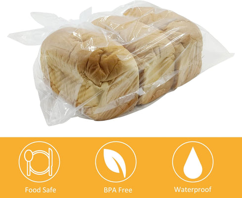 200 Pack 18 24 Inch Packaging, Bag(1 x Plastic Produce Bags Bread Loaf Bags Clear Plastic Flat Poly Bags with Twist