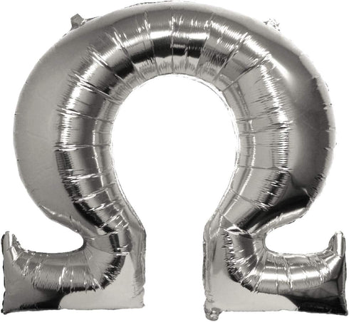 Sorority Shop Omega Greek Letter Balloon - Large 33" x 30" Silver Foil for Celebrations, Parties