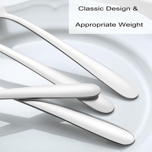 Pleafind 36-Pcs Dinner Spoons Set, 7.4 Inch Stainless Steel Silverware, Mirror Polished Spoons for Home & Kitchen