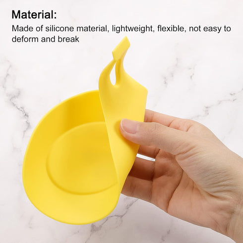 uxcell Silicone Spoon Rest, 7.68" x 3.74" Heat Resistant Kitchen Utensil Holder for Counter, Stove Top, Yellow 4Pcs