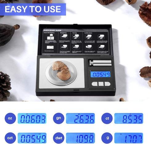 THINKSCALE Milligram Scale, 50g/0.001g Digital Jewelry Scale for Powder, Medicine, Gold, Gem, Reloading