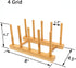 2 Pcs Household Kitchen Natural Bamboo Drain Dish Rack, Multifunctional Cup and Book Storage Rack, 8"(L) x 4.5"(W) x