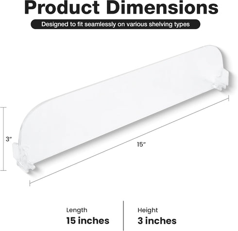 Pack of 3 Shelf Pushers Dividers - Organizer for Smoke Shop, Convenience Store - Drink, Box & Cigarette Display for