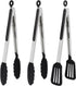 3-Piece Kitchen Tongs Set, 12 Inch Silicone Tongs with Stainless Steel Handle for Cooking, Baking, Grilling
