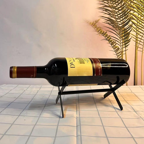 kaileyouxiangongsi Countertop Wine Holder, Metal Wine Rack for Storage and Display (Black)