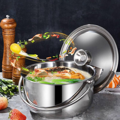 Stainless Steel Stock Pot Stockpot with Lid Soup Pot Pasta Cooking Pot for Soup Lobster Stews Cooking 20cm by UPKOCH