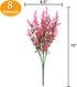 GREENRAIN 8 Bundles Artificial Lavender Flowers, UV Resistant Faux Plastic Plants for Garden, Porch, Window Box Décor