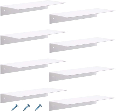 Blulu 8 Pcs Acrylic Floating Shelf, Invisible Wall Mounted Shelf for Book
