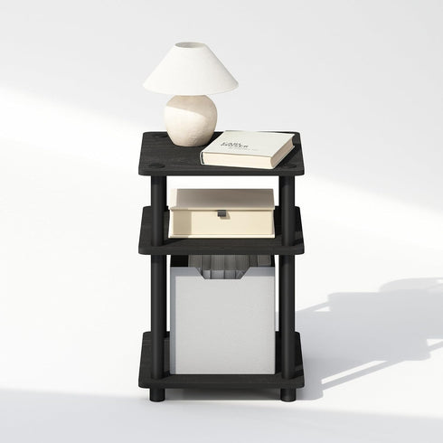 3-Tier Closet, Furinno Turn-N-Tube Night Stand, Nightstand with Open Shelf, Bedside Table, End Table, Side Table