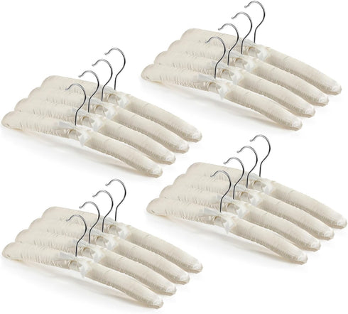Jetec 16 Pieces Satin Padded Hangers for Women Clothing 15 Inch Satin