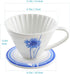 BLUE BREW Ceramic Pour Over Coffee Dripper, Size 01 Cone Coffee Maker (1-2 Cups), Portable Manual Brew Maker,
