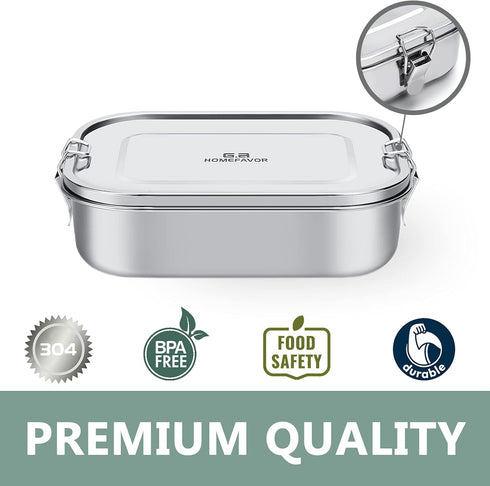 G.a HOMEFAVOR Stainless Steel Bento Lunch Box - 1200 ml/40 oz Large Leak Proof Lightweight Container for Sandwich,