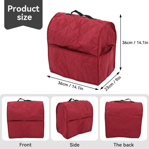 Stand Mixer Dustproof Cover with Organizer Bag, Kitchen Appliance Dust Cover for KitchenAid Mixer, Red.