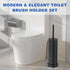 Set, 304 Black Toilet Brush and Holder Stainless Steel Heavy Duty Toilet Bowl Brush and Holder with Long Handle