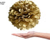TopAAA 12pcs Tissue Paper Flower Poms - DIY Decorations for Wedding, Birthday, Graduation, 10 inches (Gold)