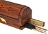raajsee Beautiful Handmade Wooden Brown Incense Stick Holder Burner Coffin Box - Ash Catcher with Brass Inlay - Home