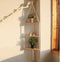 Artilady White Corner Floating Shelves Wall Hanging- Macrame 3 Tier Corner Shelf