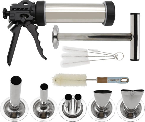 Hoypeyfiy Stainless Steel Jerky Gun Sausage Maker Sausage Stuffer Handmade Beef Jerky Gun