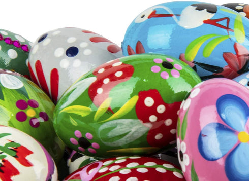 STOKROTKAUS (Set 4) Easter Eggs Pysanky Hand Painted Polish Decoration Wooden Pisanki