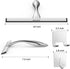 All-Purpose Stainless Steel Shower Squeegee for Shower Glass Door with 2 Adhesive Hooks, Bathroom Cleaner Tool Household Window Mirror Squeegee , Cleaning Tile Wall, Car, 10 Inch Silver by Docrok