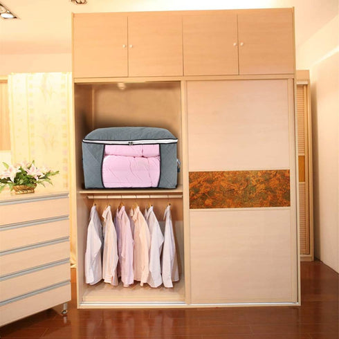 Jumbo Zippered Storage Bag for King Comforter, Pillow, Quilt, Clothes, with Large Clear Window & Carry Handles