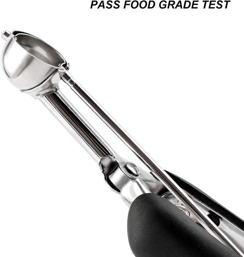 Small Cookie Scoop Set - 2 PCS, 1 tsp / 2 tsp Cookie Dough Scoops, 18/8 Stainless Steel with Quick Trigger Release